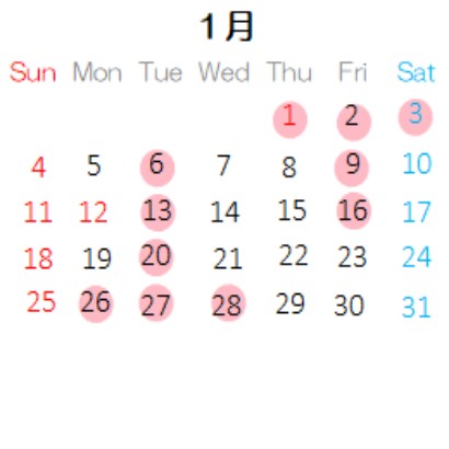 営業カレンダー