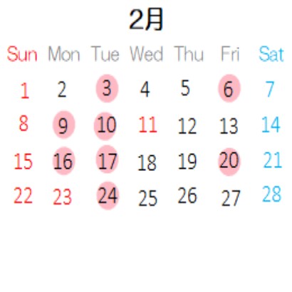 営業カレンダー