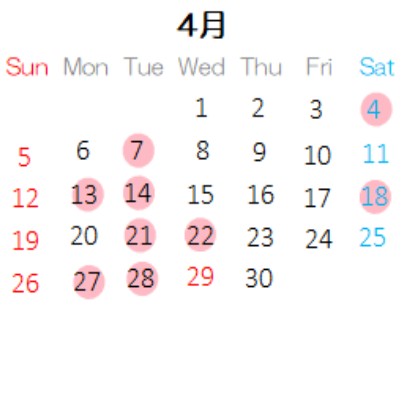 営業カレンダー