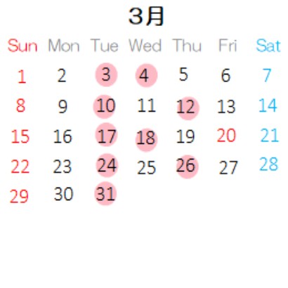 営業カレンダー