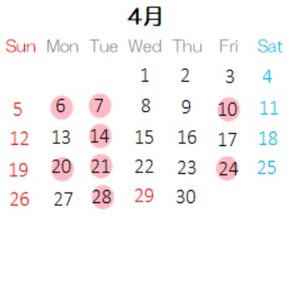 営業カレンダー