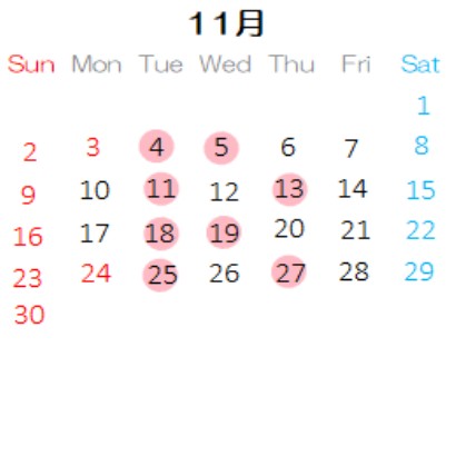 営業カレンダー