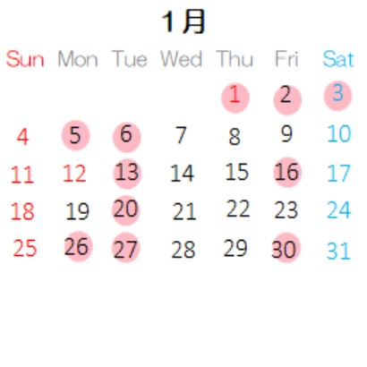 営業カレンダー