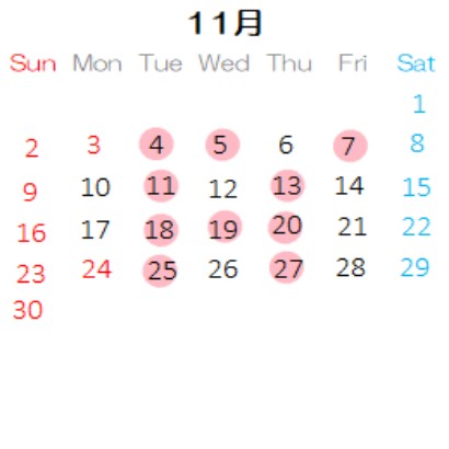 営業カレンダー