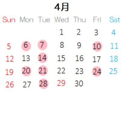 営業カレンダー