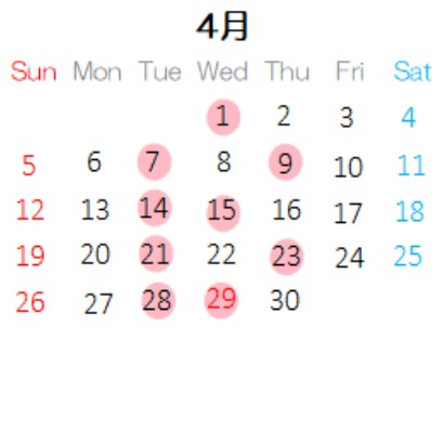 営業カレンダー