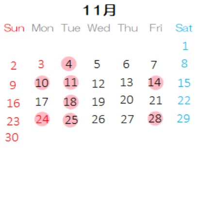 営業カレンダー