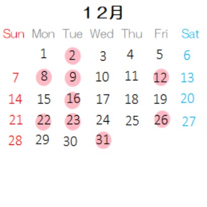 営業カレンダー
