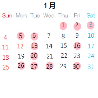 営業カレンダー