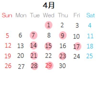 営業カレンダー