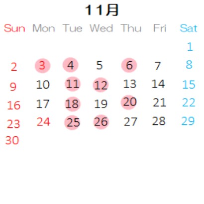 営業カレンダー