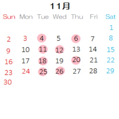 営業カレンダー