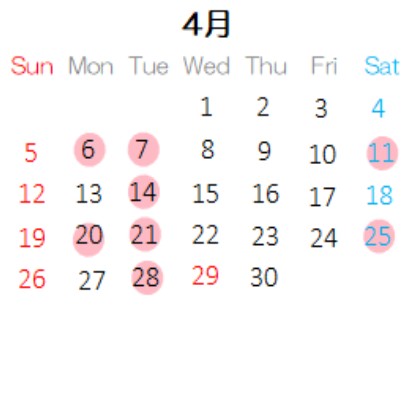 営業カレンダー