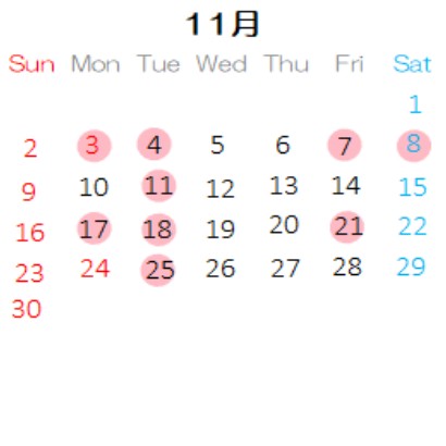 営業カレンダー