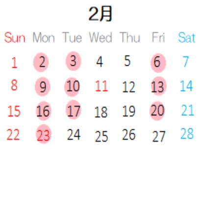 営業カレンダー