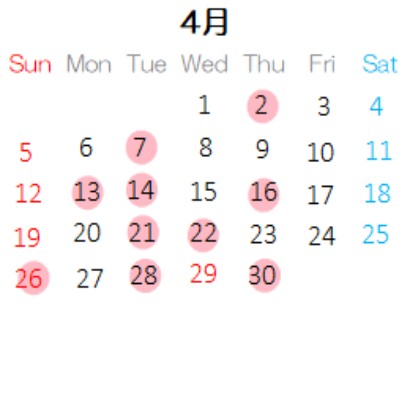 営業カレンダー