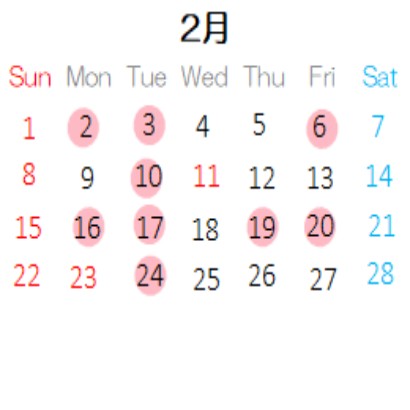 営業カレンダー