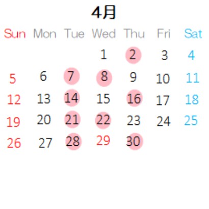 営業カレンダー