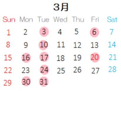 営業カレンダー