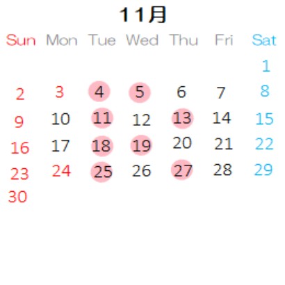 営業カレンダー