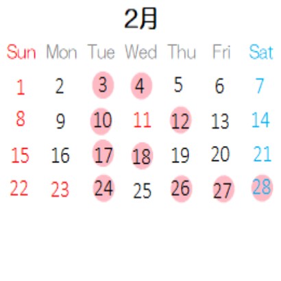 営業カレンダー