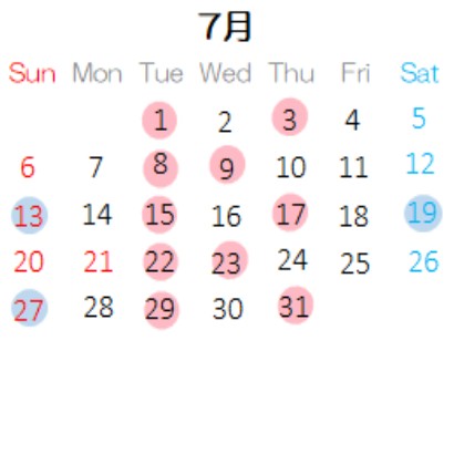 営業カレンダー